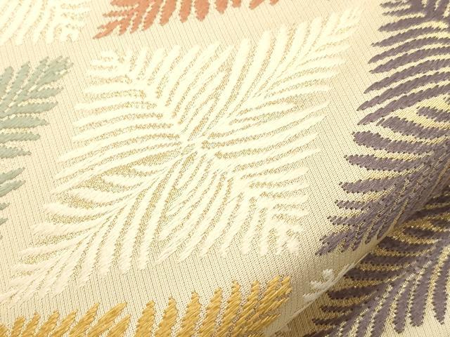 平和屋着物●六通柄袋帯 唐織 菱文 金糸 正絹 逸品 CABI7212dy