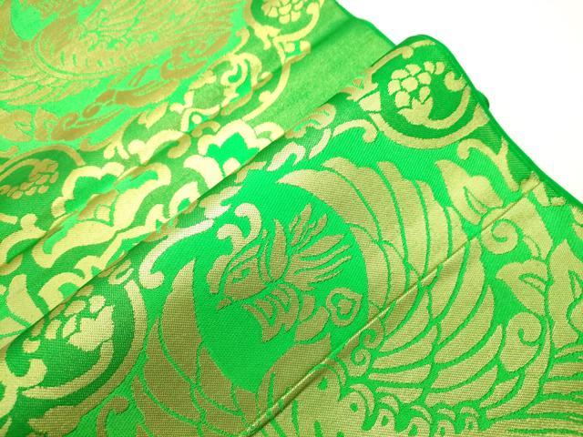 平和屋着物●西陣 川島織物 六通柄 本袋帯 花鳥文 金糸 正絹 逸品 CABI7217dy