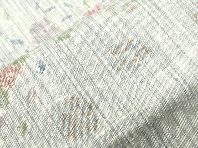 平和屋着物●両面 全通柄袋帯 本場結城玉紬 結城苑 草花文 証紙付き 正絹 逸品 CABI7218dy
