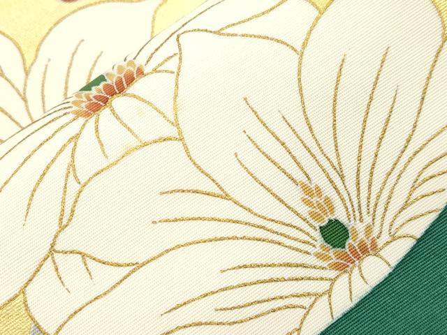 平和屋着物●塩瀬 九寸開き名古屋帯 枝花丸文 金彩 正絹 逸品 CABI7231dy