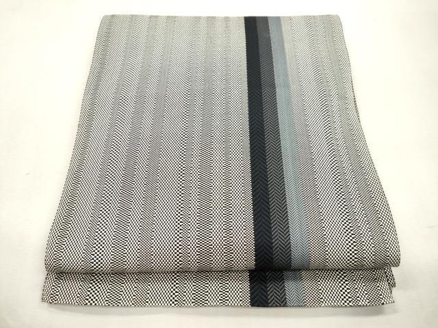 平和屋着物●本場筑前博多織 八寸名古屋帯 縞 正絹 逸品 CABI7236dy