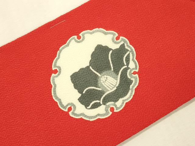 平和屋着物●和染紅型 栗山紅型 栗山吉三郎 九寸名古屋帯 雪輪花文 鬼しぼ縮緬 正絹 逸品 未使用 CABI7251dy