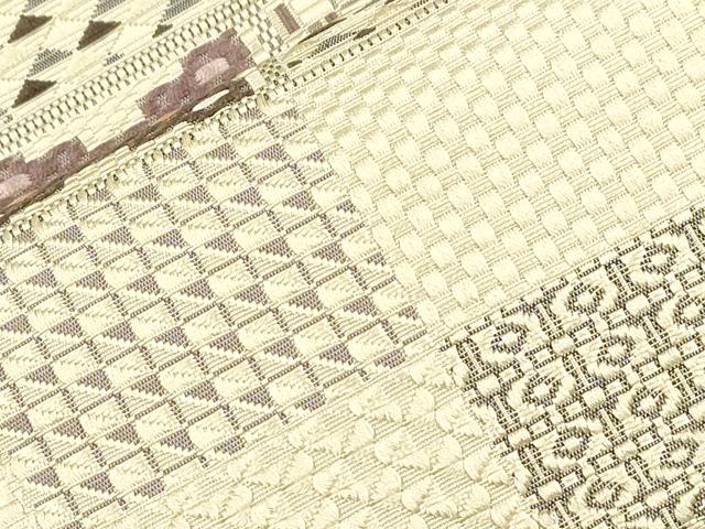 平和屋着物●本場筑前博多織 八寸名古屋帯 幾何学文 正絹 逸品 CABI7254dy