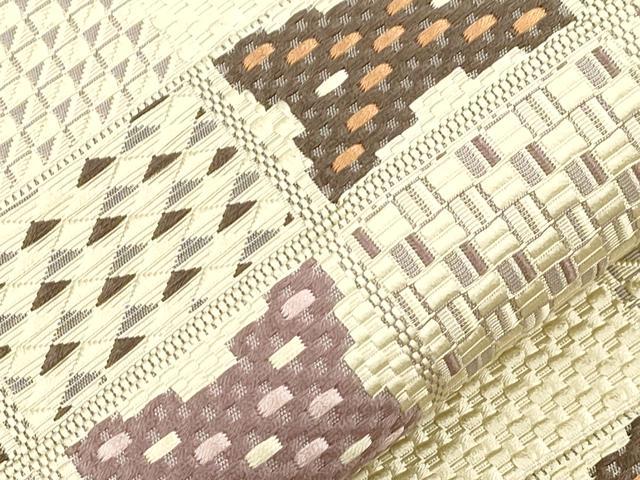 平和屋着物●本場筑前博多織 八寸名古屋帯 幾何学文 正絹 逸品 CABI7254dy