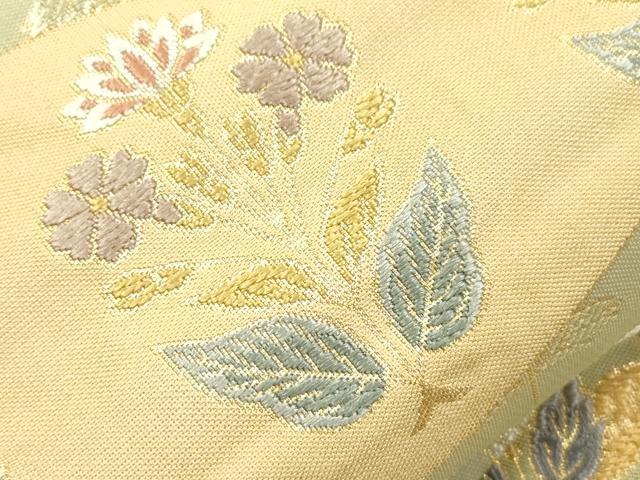 平和屋着物●六通柄袋帯 唐織 切嵌花文 金糸 正絹 逸品 CABI7271dy