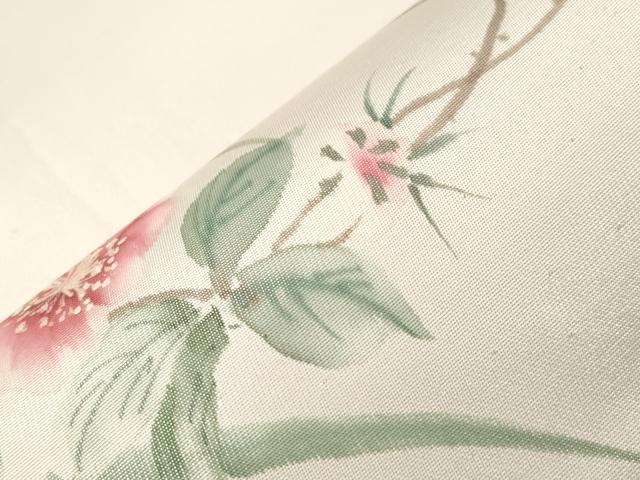 平和屋着物●二代目清次郎 手描き 太鼓柄袋帯 草花文 正絹 逸品 CABI7287dy