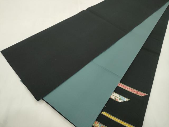 平和屋着物●太鼓柄袋帯 横段文 黒地 正絹 逸品 CABI7288dy