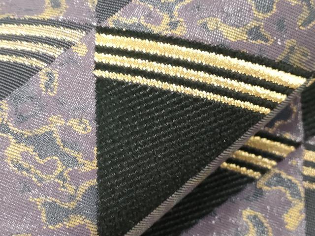 平和屋着物●ファッションデザイナー HIROKO KOSHINO コシノヒロコ 六通柄袋帯 鱗文 金糸 正絹 逸品 CABI7292dy