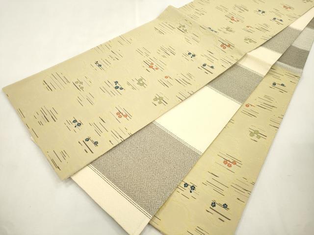 平和屋着物●両面 六通柄袋帯 雪輪花文 正絹 逸品 CABI7294dy