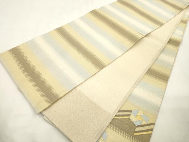 平和屋着物●綴れ 太鼓柄袋帯 幾何学文 金糸 正絹 逸品 CABI7302dy