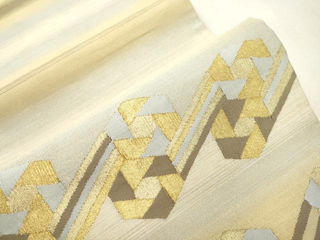 平和屋着物●綴れ 太鼓柄袋帯 幾何学文 金糸 正絹 逸品 CABI7302dy