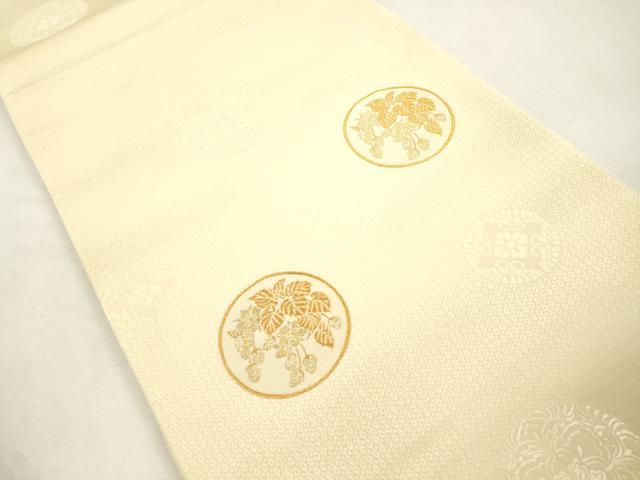 平和屋着物●六通柄袋帯 幾何学花丸文 金糸 正絹 逸品 CABI7306dy