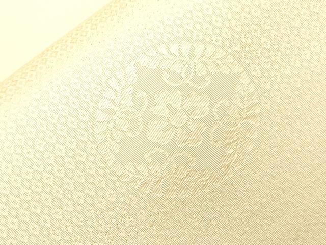 平和屋着物●六通柄袋帯 幾何学花丸文 金糸 正絹 逸品 CABI7306dy