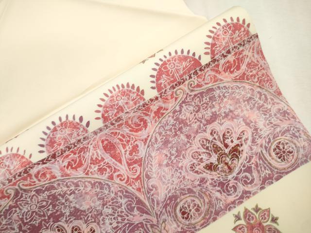 平和屋着物●塩瀬 九寸名古屋帯 更紗花文 金彩 正絹 逸品 CABI7335dy