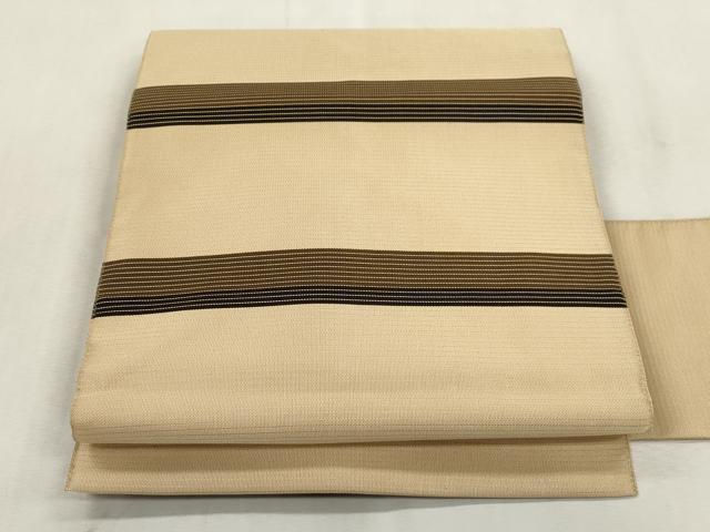 平和屋着物●全通柄九寸名古屋帯 横段文 正絹 逸品 CABI7346dy