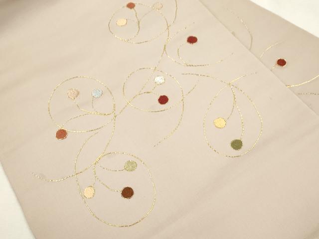 平和屋着物●九寸名古屋帯 駒刺繍 枝花文 正絹 逸品 CABI7348dy