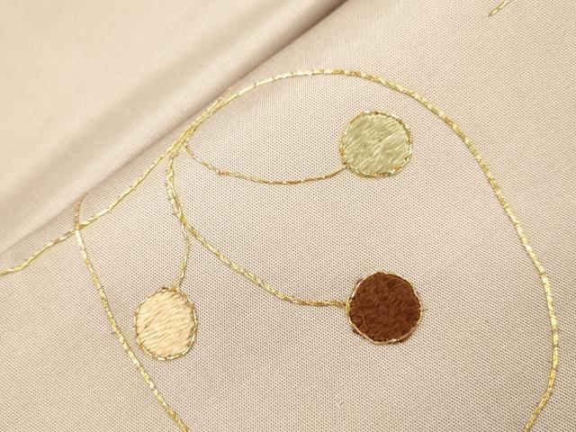 平和屋着物●九寸名古屋帯 駒刺繍 枝花文 正絹 逸品 CABI7348dy
