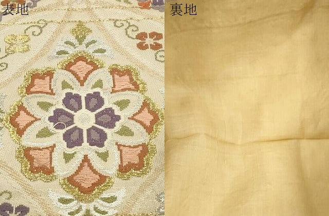 平和屋着物●アンティーク 大正ロマン 九寸名古屋帯 七宝花文 金銀糸 正絹 逸品 CABI7350dy