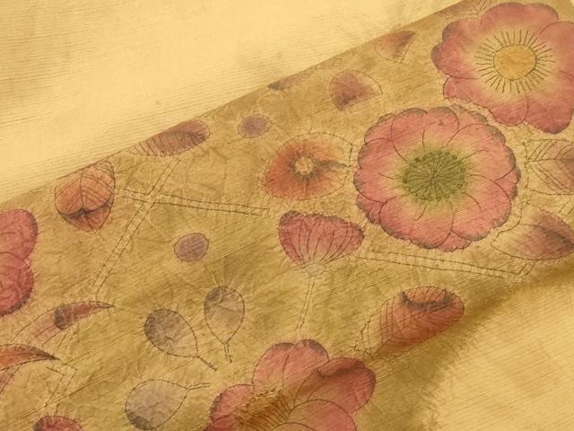 平和屋着物●九寸名古屋帯 辻が花 紬地 絞り 正絹 逸品 CABI7352dy