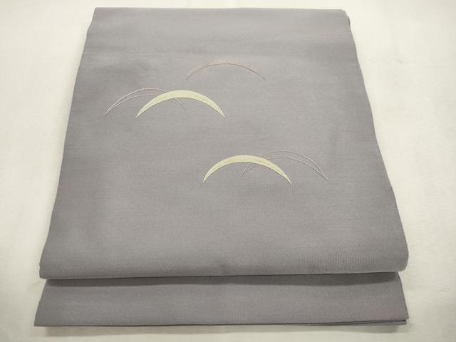 平和屋着物●八寸名古屋帯 綴れ 総刺繍 草木文 正絹 逸品 CABI7356dy