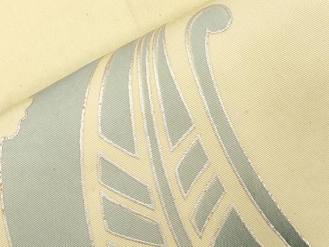 平和屋着物●塩瀬 九寸名古屋帯 作家物 幾何学文 銀彩 正絹 逸品 CABI7357dy