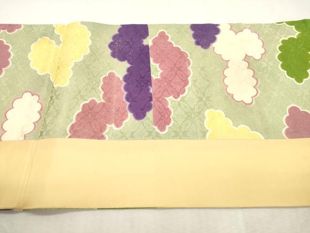 平和屋着物●つけ帯 雲取り文 正絹 逸品 CABI7374dyy
