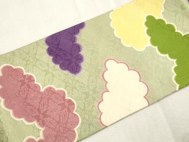 平和屋着物●つけ帯 雲取り文 正絹 逸品 CABI7374dyy