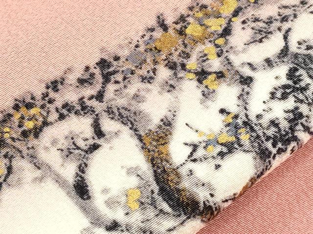 平和屋着物●京友禅作家 山科春宣 九寸名古屋帯 草木文 金彩 正絹 逸品 CABI7390dy