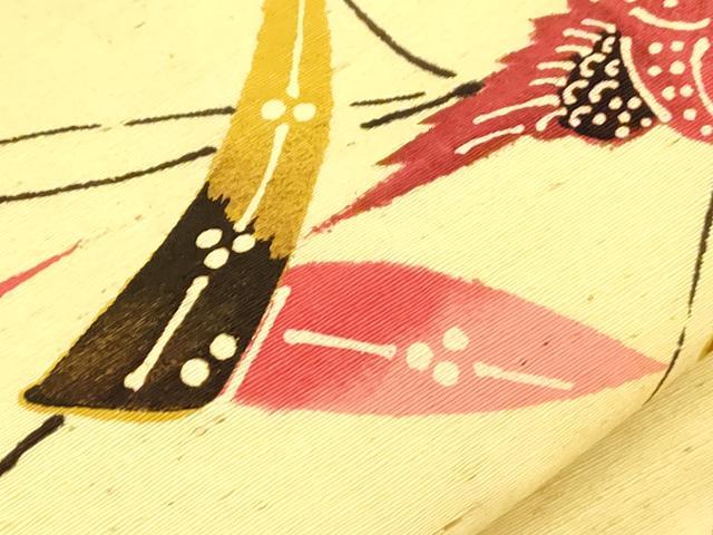 平和屋着物●九寸名古屋帯 紬地 型染め 飛鳥文 正絹 逸品 CABI7392dy