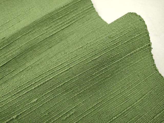 平和屋着物●八寸名古屋帯 信州紬 薄緑色 逸品 CABI7406dy