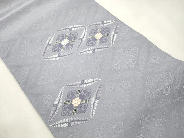 平和屋着物●八寸名古屋帯 綴れ 刺繍 菱花文 CABI7407dy