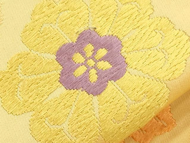 平和屋着物●九寸名古屋帯 唐織 草花文 正絹 逸品 CABI7412dy