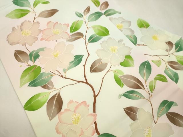 平和屋着物●塩瀬 九寸名古屋帯 ろうけつ染め 草花文 正絹 逸品 CABI7417dy