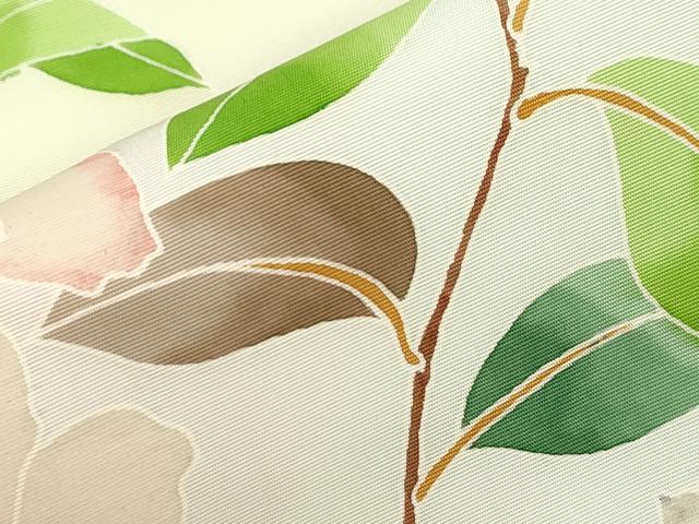 平和屋着物●塩瀬 九寸名古屋帯 ろうけつ染め 草花文 正絹 逸品 CABI7417dy