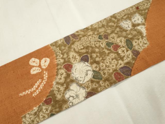平和屋着物●九寸名古屋帯 辻が花 紬地 絞り 正絹 逸品 CABI7418dy