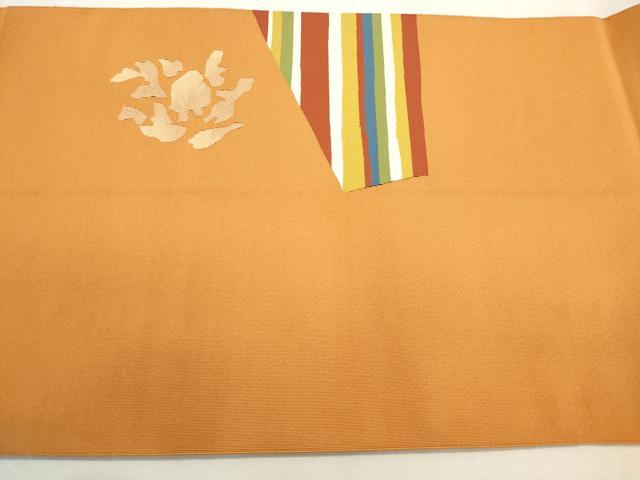 平和屋着物●爪掻き本綴れ 八寸名古屋帯 草花文 金糸 正絹 逸品 CABI7430dy
