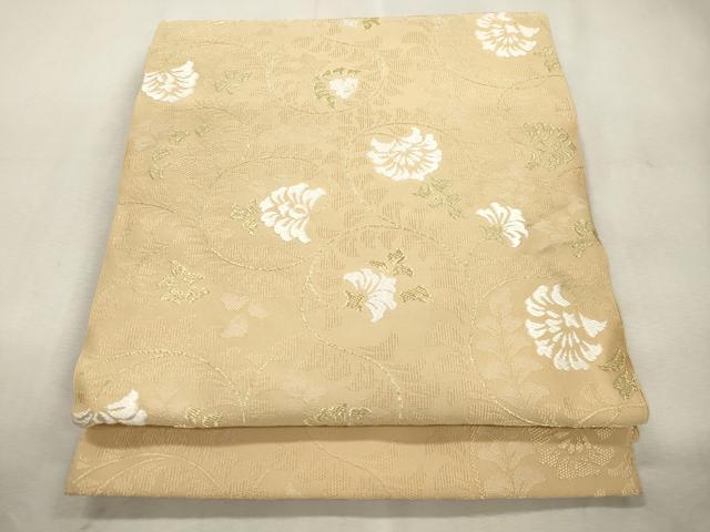 平和屋着物●八寸名古屋帯 綴れ 更紗文 金糸 正絹 逸品 CABI7432dy
