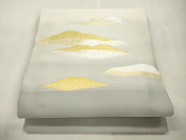平和屋着物●爪掻き本綴れ 八寸名古屋帯 遠山文 金銀糸 正絹 逸品 CABI7442dy