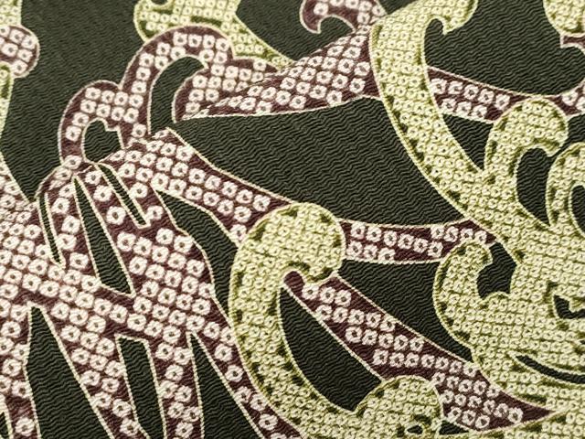 平和屋着物●全通柄九寸名古屋帯 乱菊 鬼しぼ縮緬 正絹 逸品 CABI7452dy