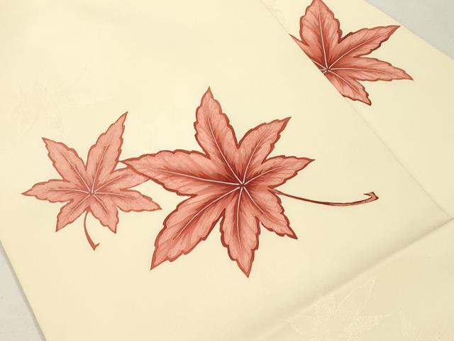 平和屋着物●九寸名古屋帯 ろうけつ染め 楓 正絹 逸品 CABI7460dy