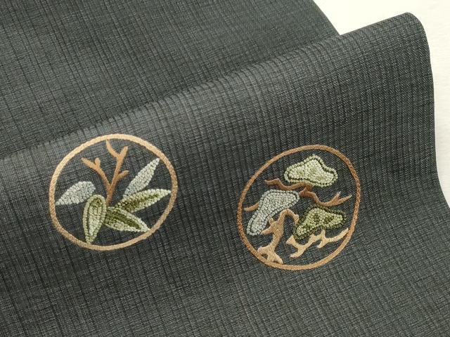 平和屋着物●中国三大刺繍 相良刺繍 総刺繍 九寸名古屋帯 松竹梅丸文 正絹 逸品 CABI7462dy