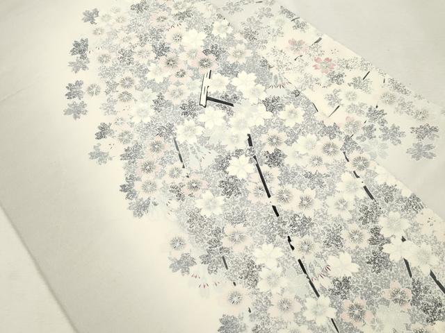 平和屋着物●九寸名古屋帯 作家物 舞桜文 正絹 逸品 CABI7466dy