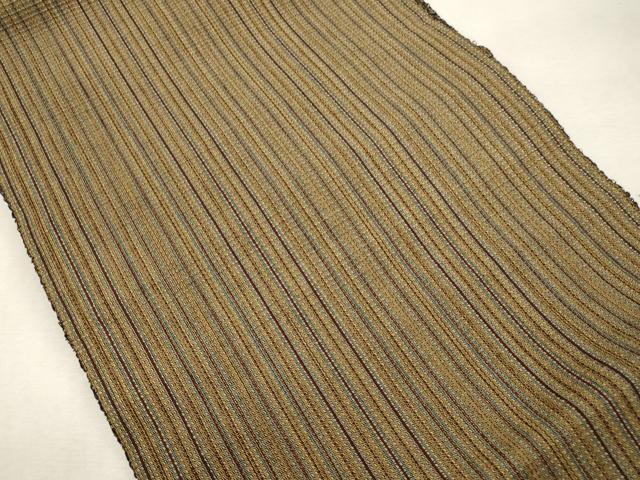 平和屋着物●八寸名古屋帯 紬地 縞 正絹 逸品 CABI7471dy