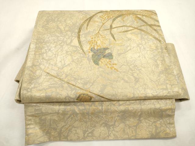 平和屋着物●ワンタッチつけ帯 螺鈿箔 花鳥文 金彩 やまと誂製 正絹 逸品 CABI7484dy