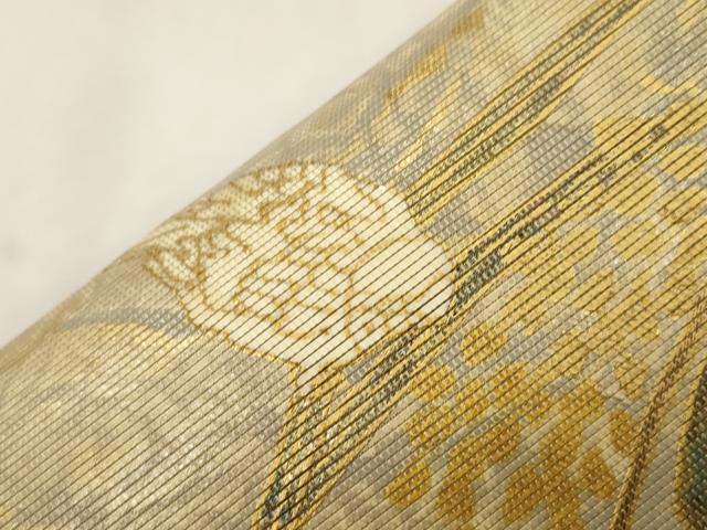 平和屋着物●ワンタッチつけ帯 螺鈿箔 花鳥文 金彩 やまと誂製 正絹 逸品 CABI7484dy