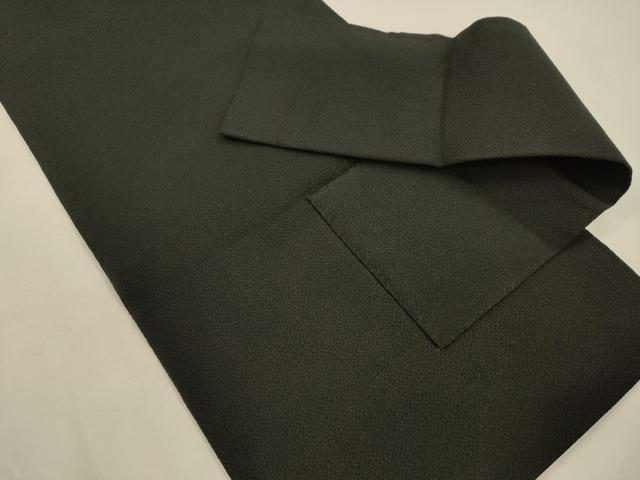 平和屋着物●つけ帯 草花文 黒地 金彩 鬼しぼ縮緬 正絹 逸品 CABI7486dy
