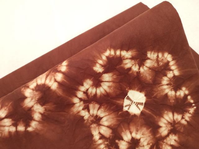 平和屋着物●つけ帯 紬地 絞り 幾何学文 正絹 逸品 CABI7491dy