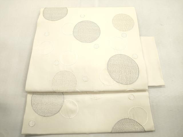 平和屋着物●つけ帯 総刺繍 水玉 正絹 逸品 CABI7493dy