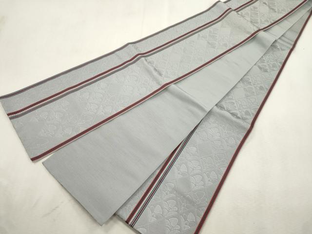 平和屋着物●本場筑前博多織 半幅帯 草花間道 正絹 逸品 CABI7503dy