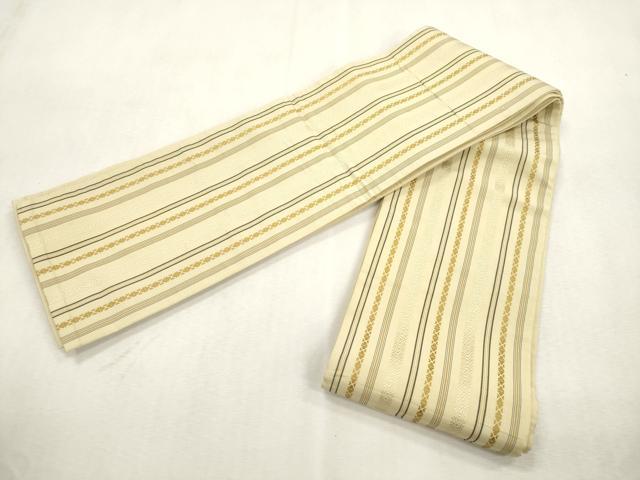 平和屋着物●本場筑前博多織 半幅帯 献上 正絹 逸品 CABI7504dy